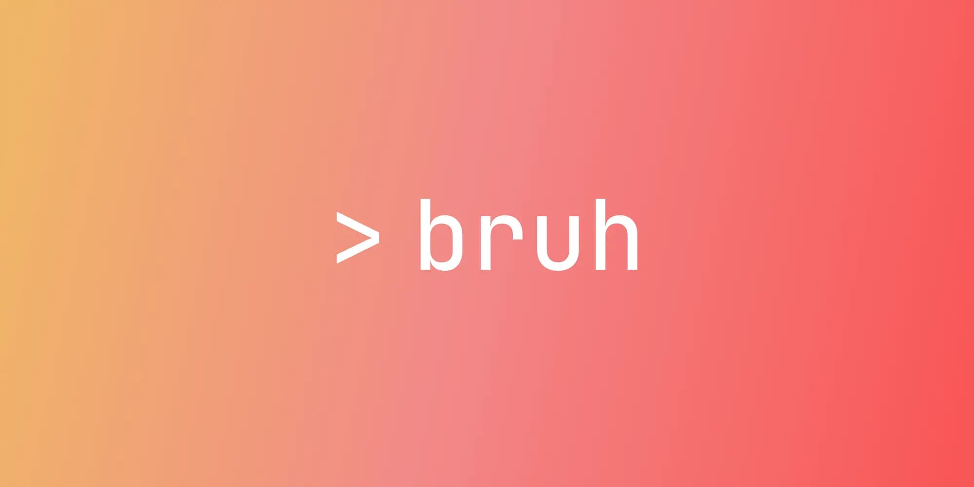 Don't Name Your Variables 'bruh'